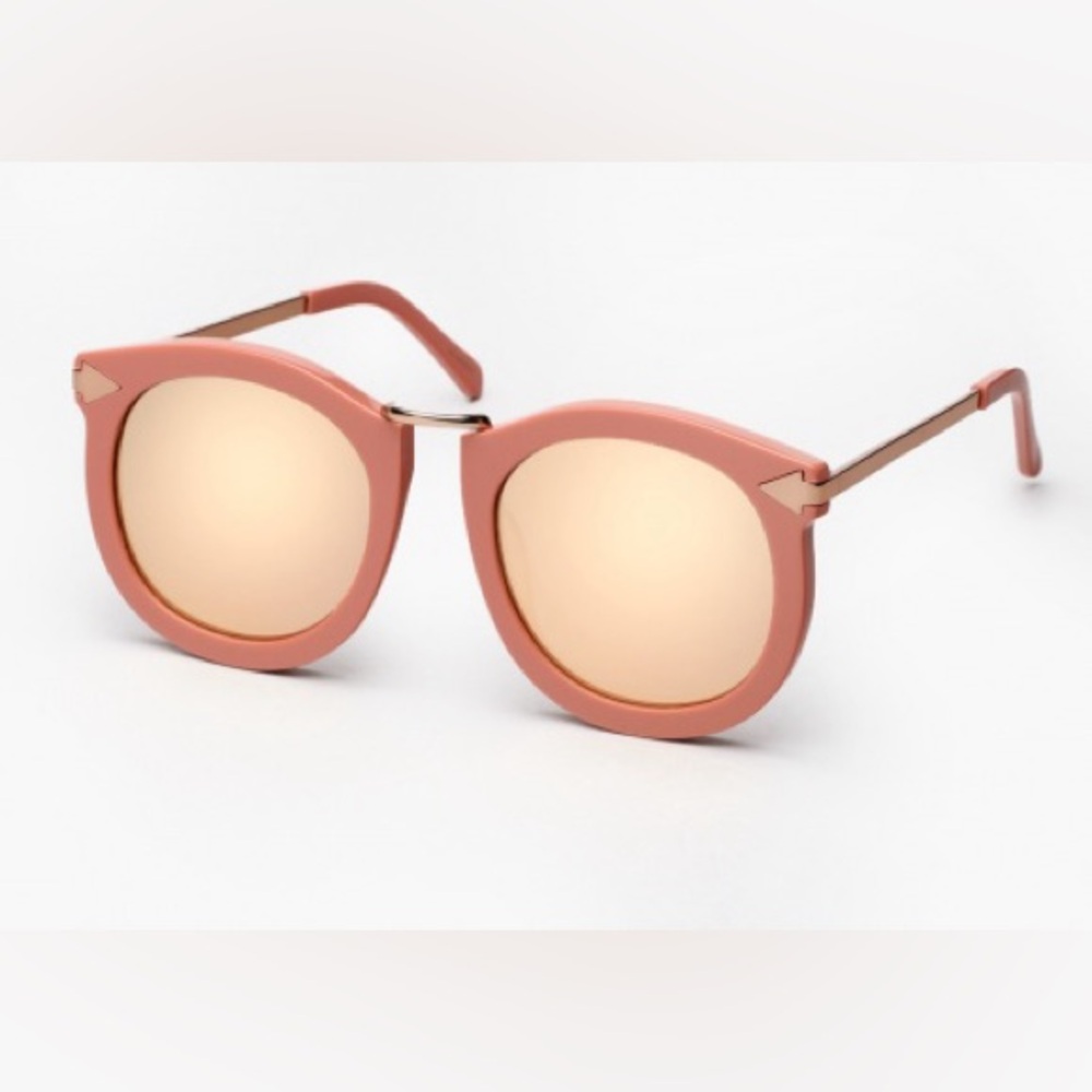 Karen Walker Pink Sunglasses Super lunar round monochromatic sunglasses